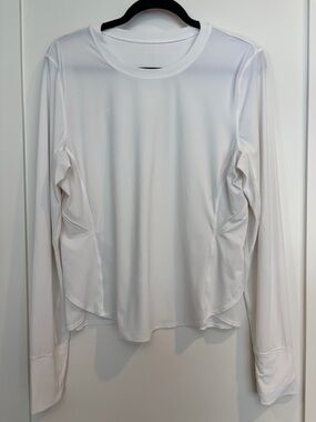 Lululemon White Long Sleeve Layered Back Athletic Top M
